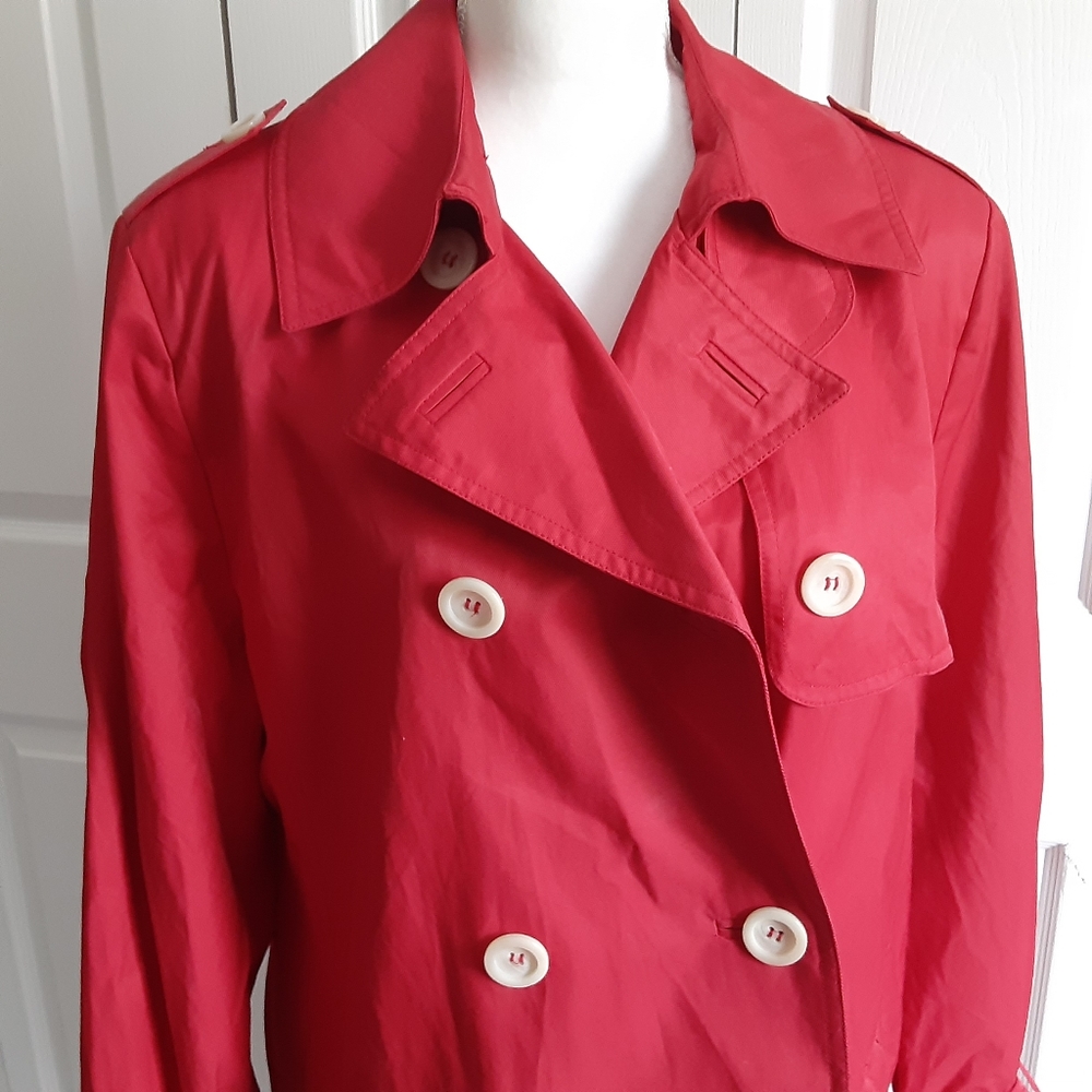 Betty Barclay Red Trench Coat - Picture 6 of 14